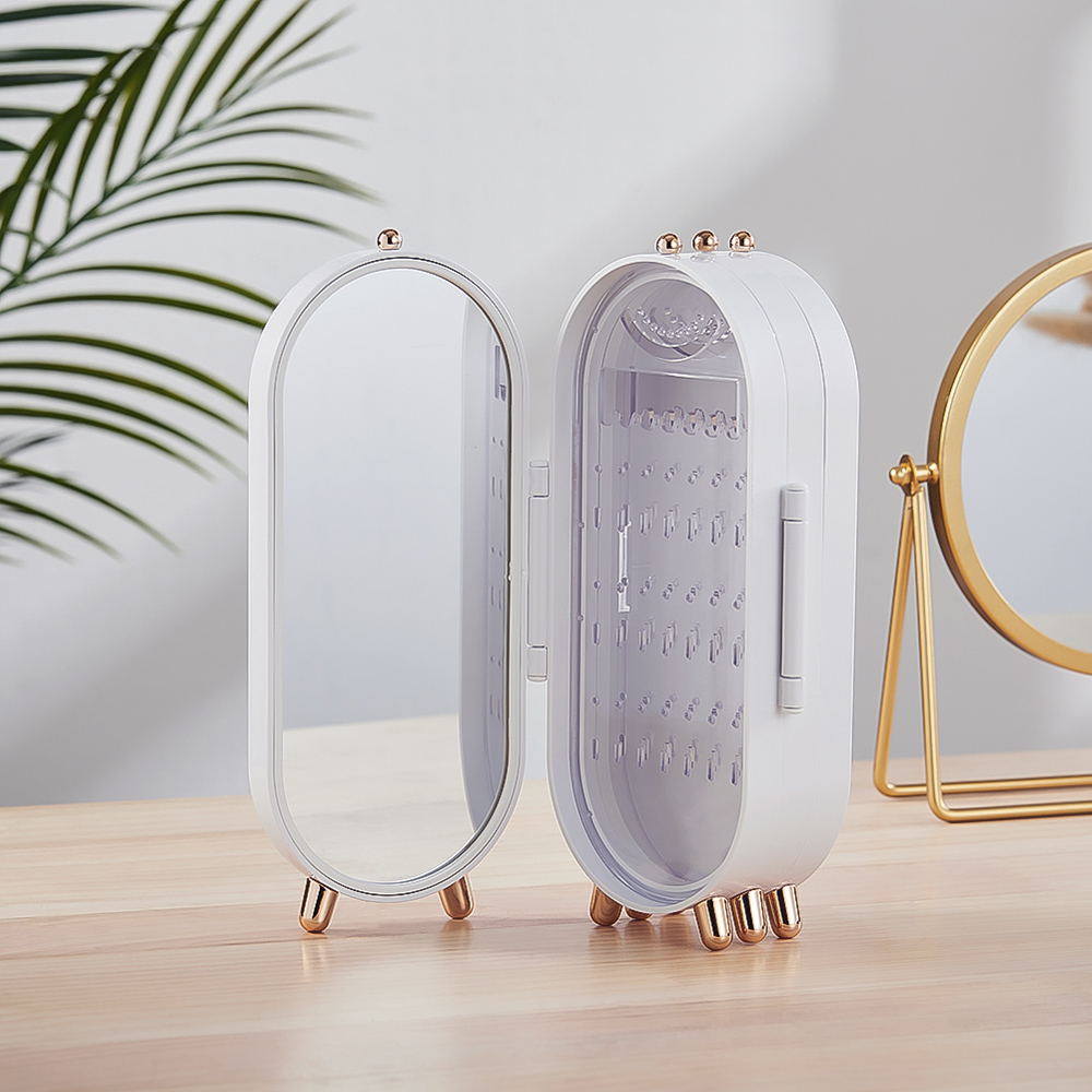 Living and Home 4 Tier White Dustproof Jewellery Storage Box with Mirror Image 8