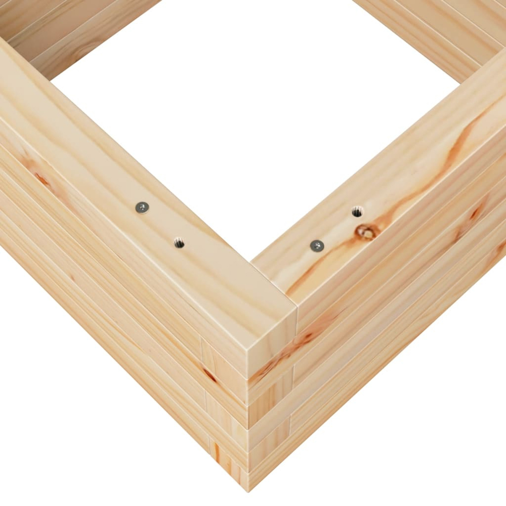 vidaXL Natural Solid Pine Wood Garden Planter 40 x 40 x 23cm Image 7