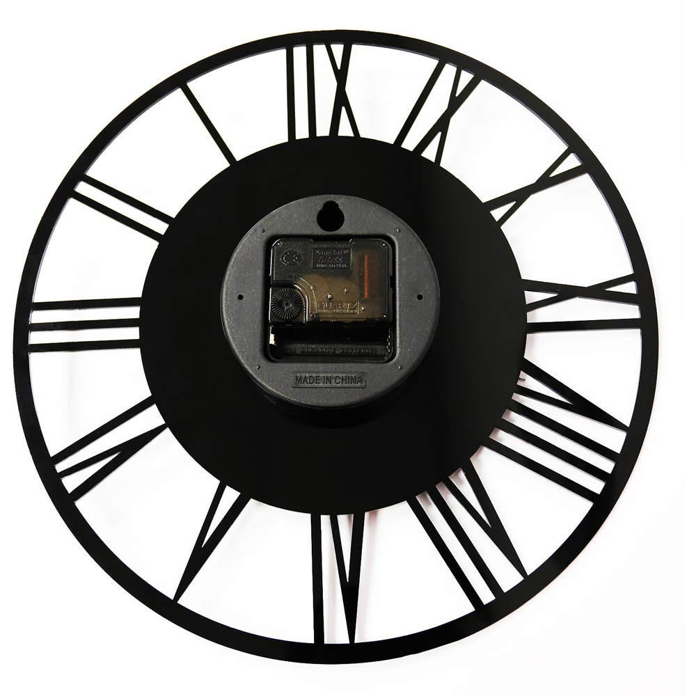 Walplus Black Acrylic Gloss Roman Wall Clock 30cm Image 3