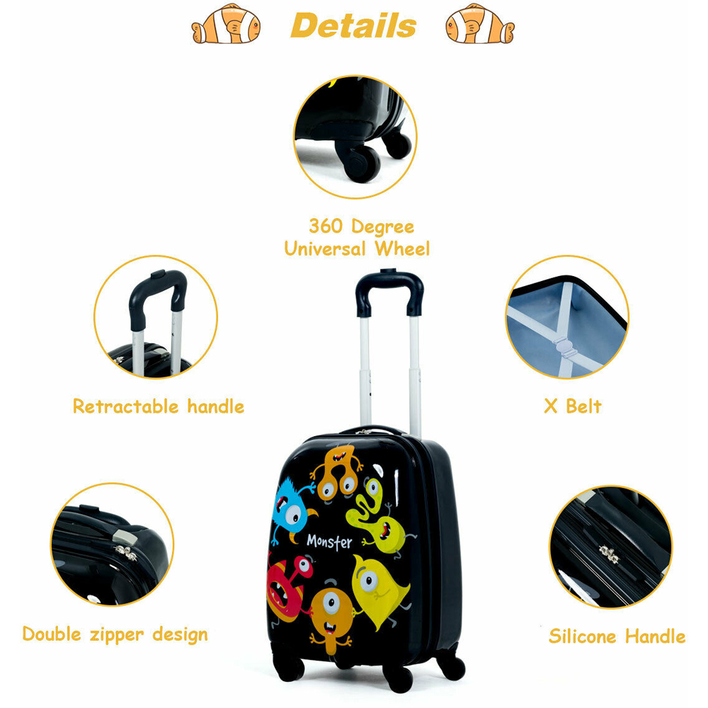 Costway Kids Black 2 Piece Luggage Set Image 7