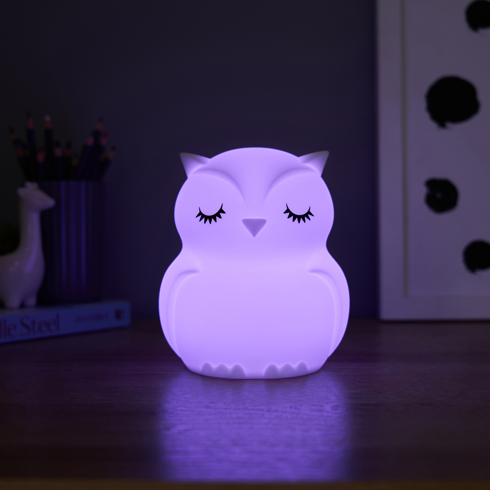 Glow Colour Changing Ollie Owl LED Silicone Night Light Image 7