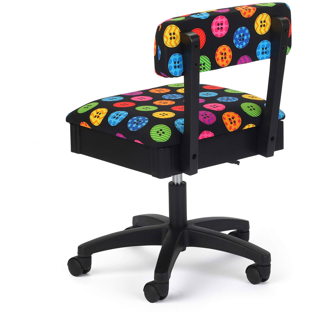 Sewing Online HT2013 Black Bright Buttons Design Hydraulic Sewing Chair with Underseat Storage Image 3