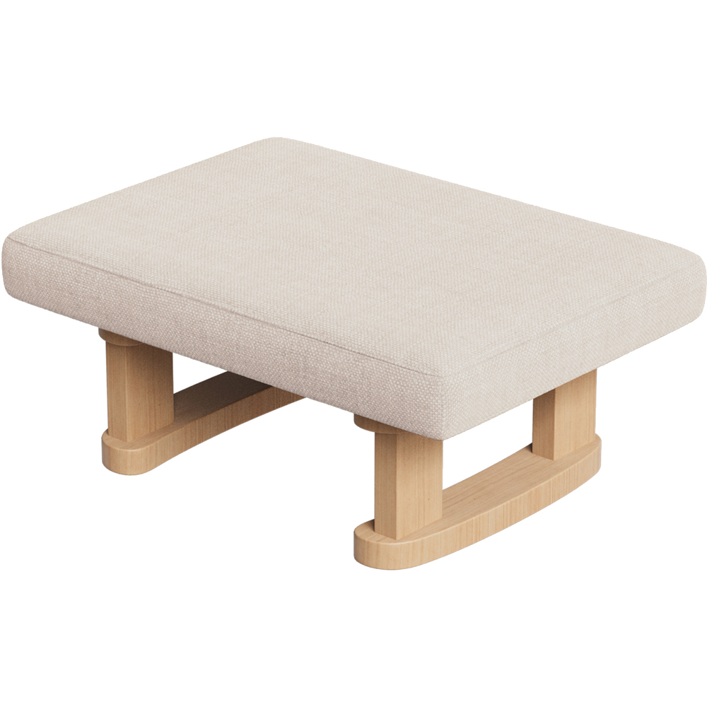 Living and Home Beige Linen Rectangle Footstool Image 2
