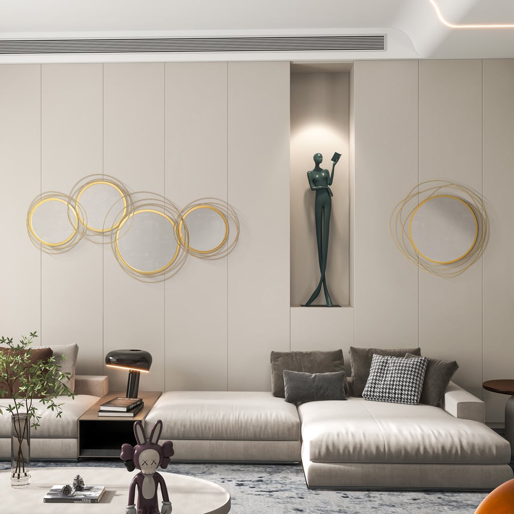 Portland Gold Metal Decorative Wall Mirror 56 x 107cm Image 3