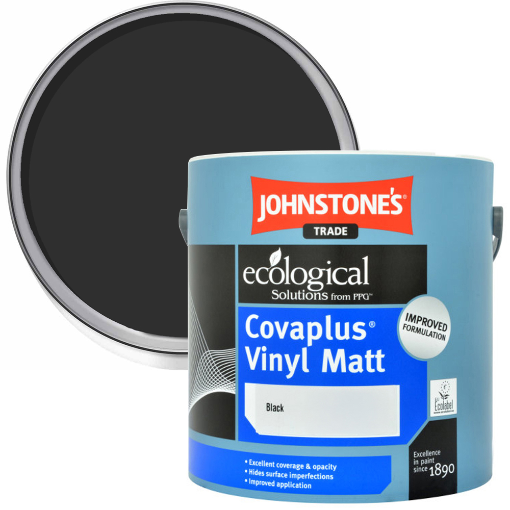 Johnstone's Trade Covaplus Black Vinyl Matt Paint 2.5L Image 1