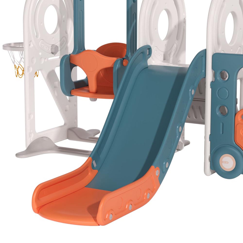 Living and Home Kids Orange and Green 3 in 1 Climber Playset with Swing and Slide Image 6