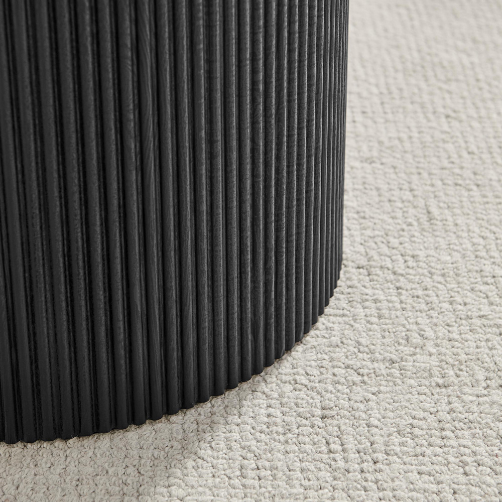 Furniturebox Penfold Black Round Wooden Pedestal Coffee Table Image 3