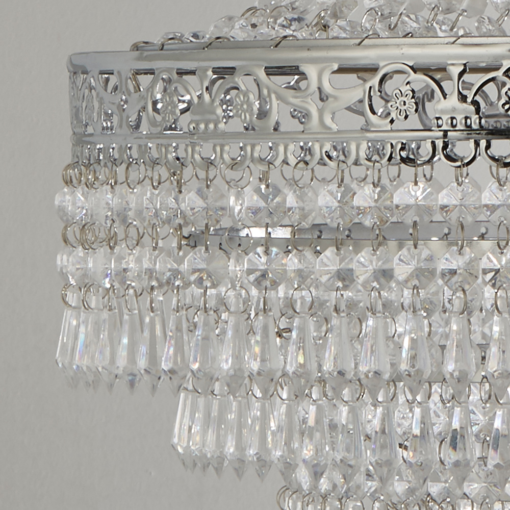 Lighting Collection Large Empire Easy Fit Pendant Chandelier with Acrylic Drops Image 4