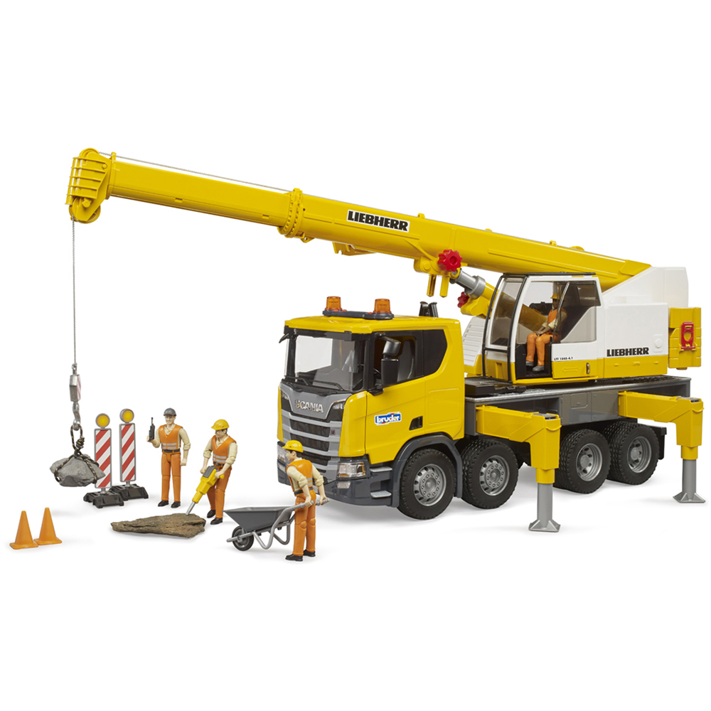 Bruder Kids Scania Super 560R Liebherr Crane Truck with Light and Sound Module Playset Model Image 7