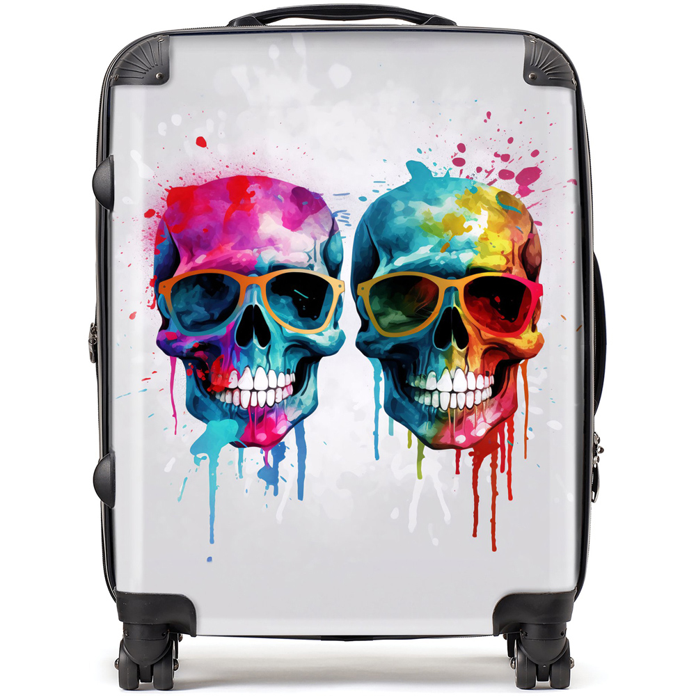 Warren Reed Designer Large Splashart Happy Skeletons Suitcase Image 1