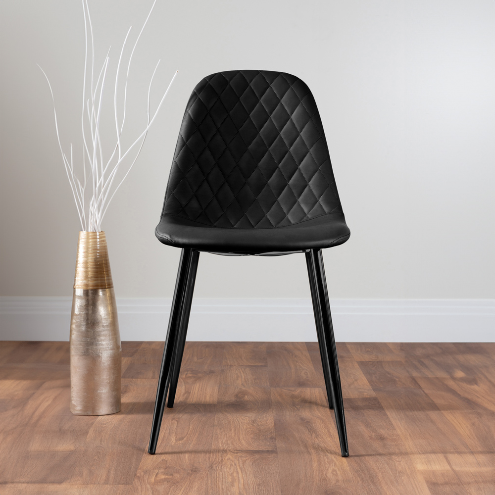 Furniturebox Lucia Solara 6 Seater Dining Set Black Gloss Image 3