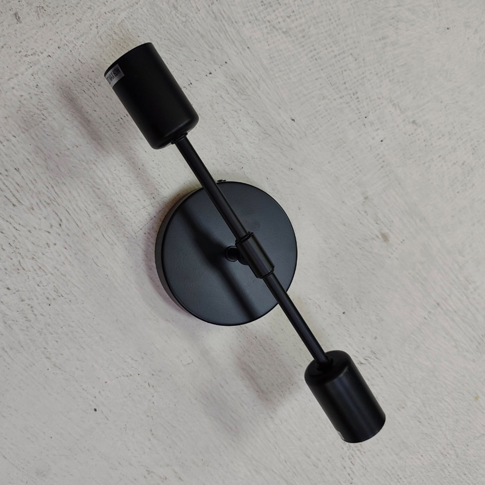Living and Home Black Industrial 2 Light Wall Light Image 7