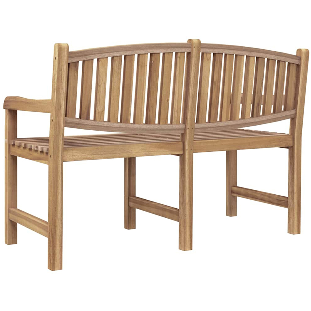 vidaXL 3 Seater Natural Solid Teak Wood Slatted Garden Bench Image 5