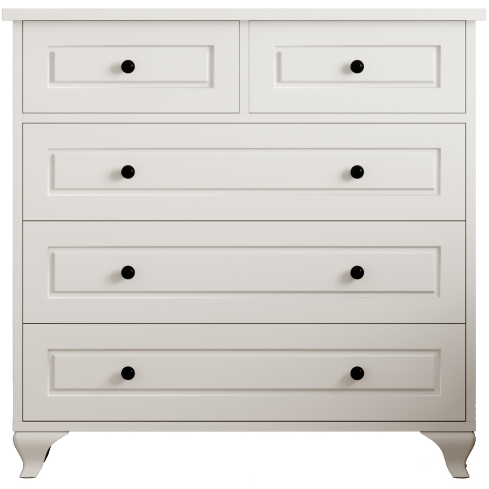 Evu MAISON 5 Drawers White Chest Of Drawers Image 2