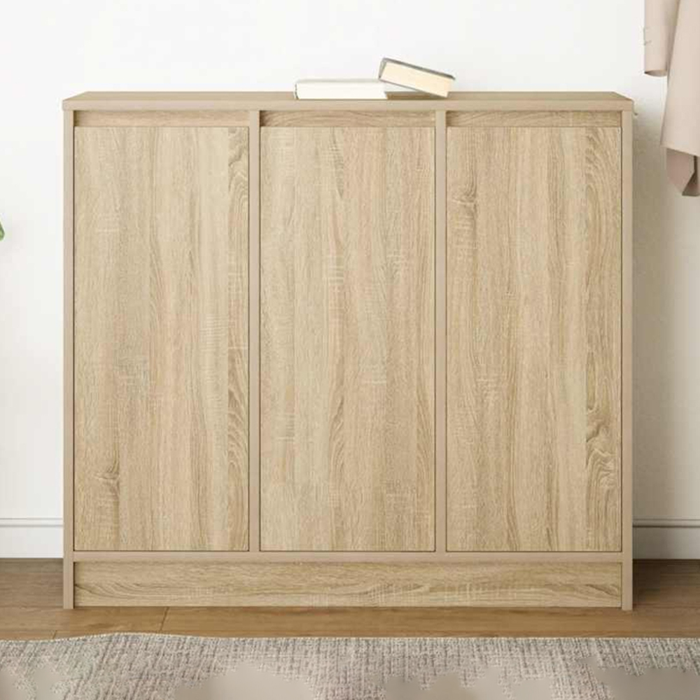 vidaXL 3 Door Sonoma Oak Sideboard Image 1