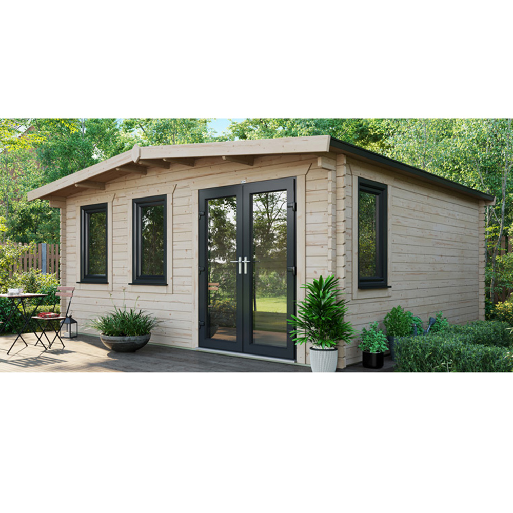 Power Sheds 16 x 16ft Right Double Door Chalet Log Cabin Image 3