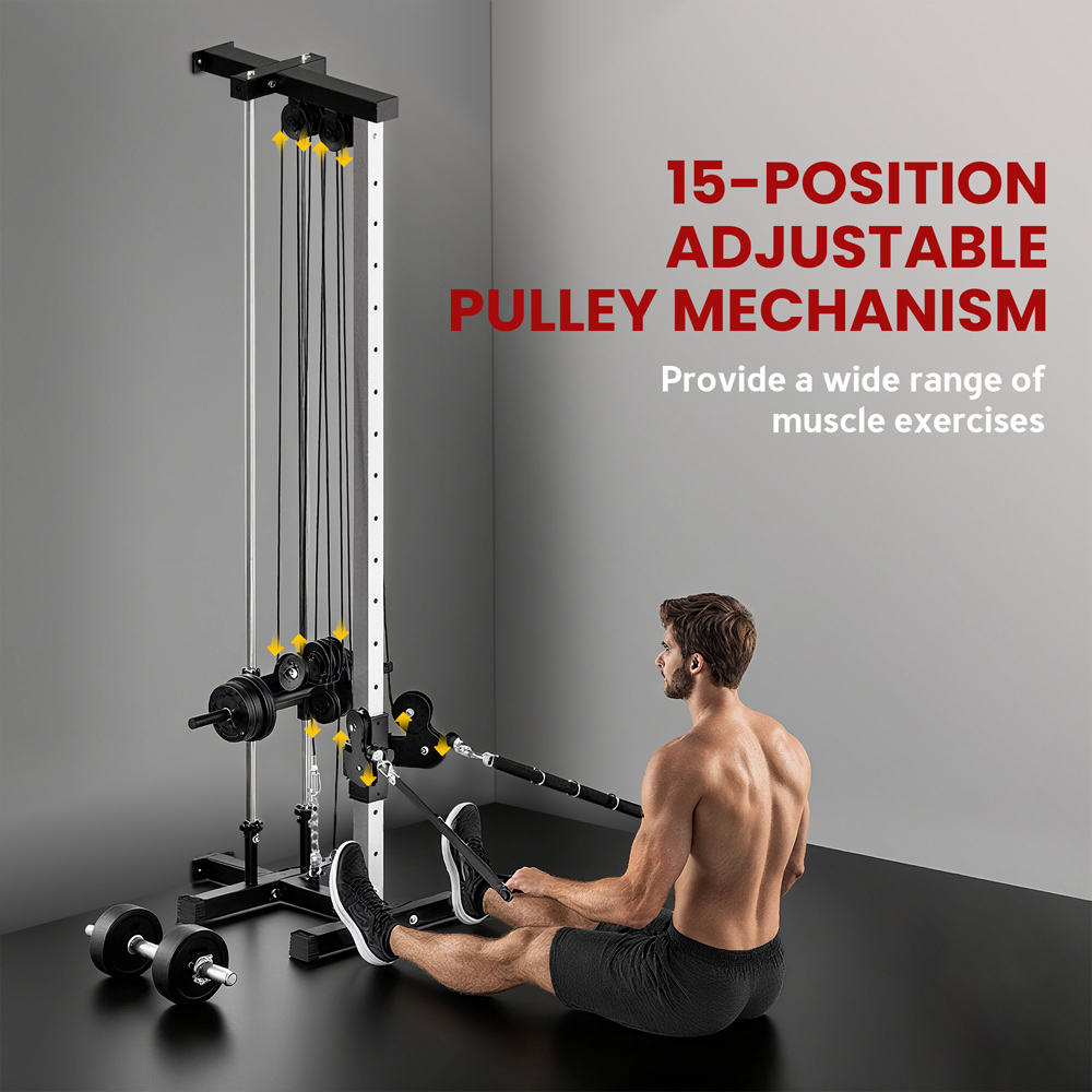 SPORTNOW Wall Mount Cable Station with Adjustable Dual Pulleys Image 7