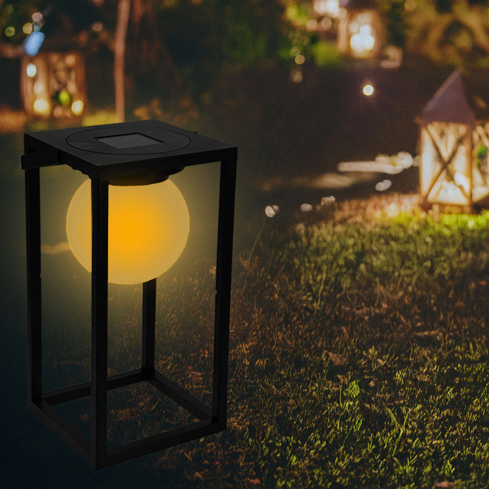 Jack Stonehouse Black Retro Outdoor Solar Powered LED Lantern Small Image 2