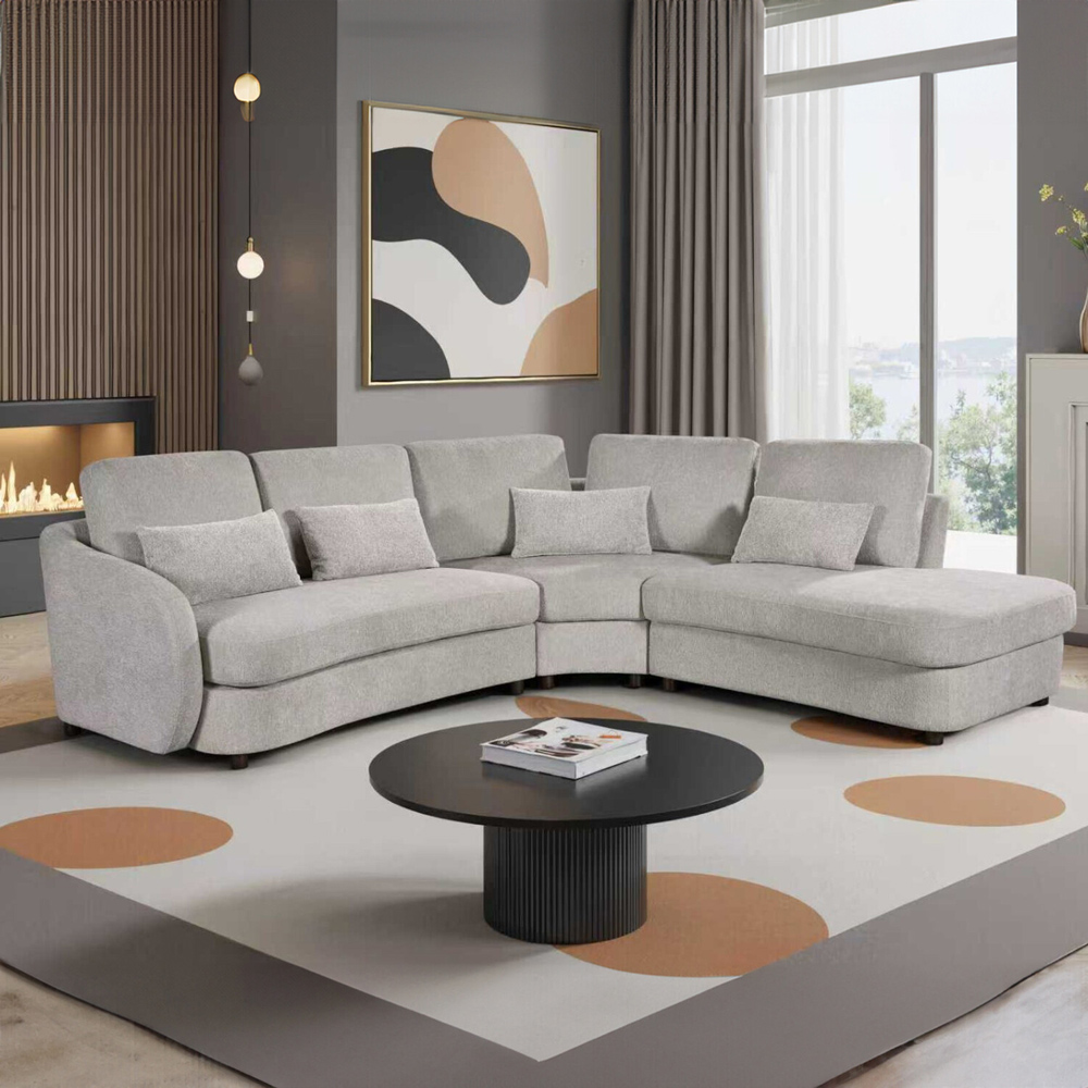Mabel Corner Sofa Cream Left-hand Image 5