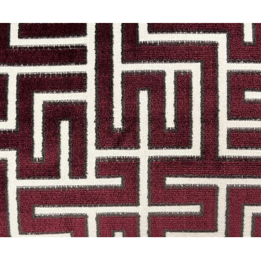 Berlin Cut Velvet Cushion Burgundy Image 2