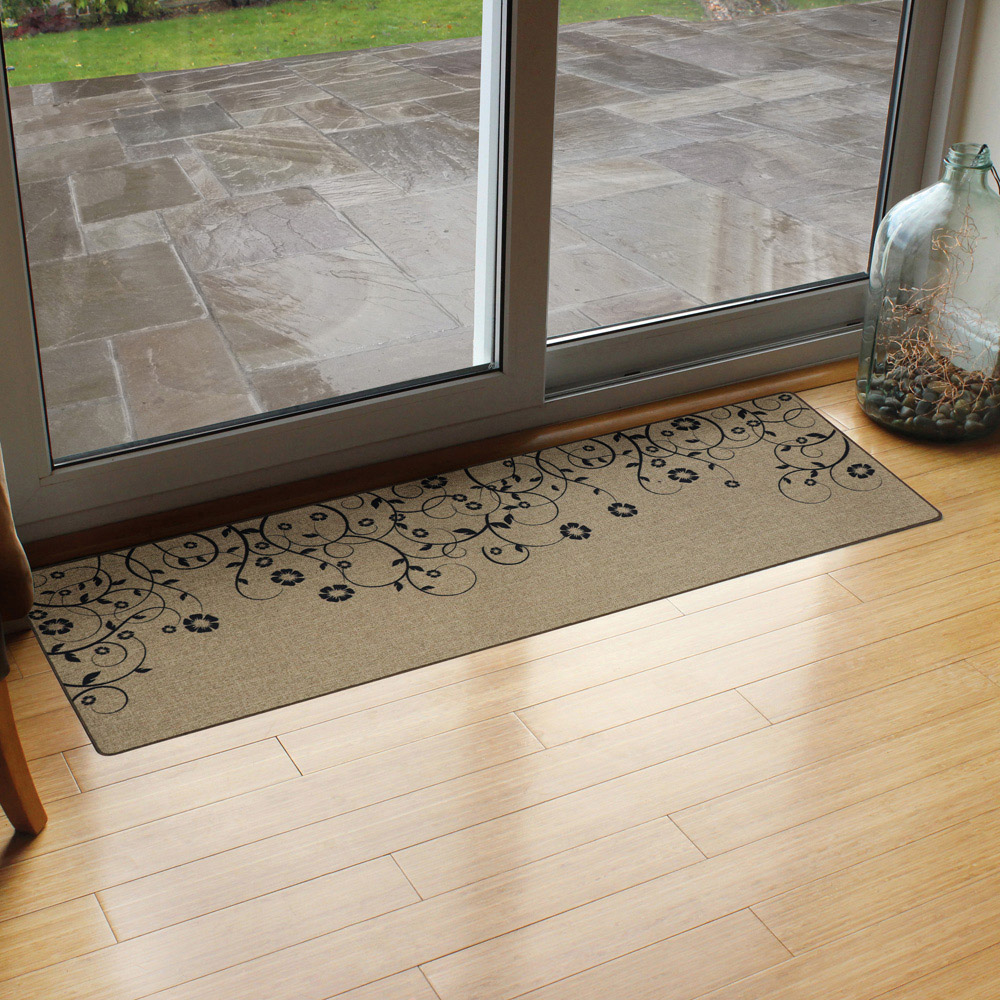 JVL Elegance Trailing Flower Door Mat and Runner Set 50 x 75cm and 50 x 150cm Image 3