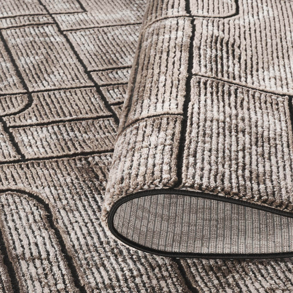Desire Rugs Belgravia Metallic Sheen Modern Cobble Design Mocha Rug 160 x 230cm Image 4