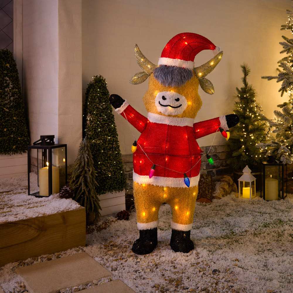 LED Christmas Highland Cow Decoration Image 1