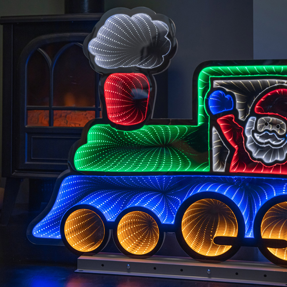 Samuel Alexander Multicolour Infinity LED Light Up Train with Santa Christmas Decoration Image 4