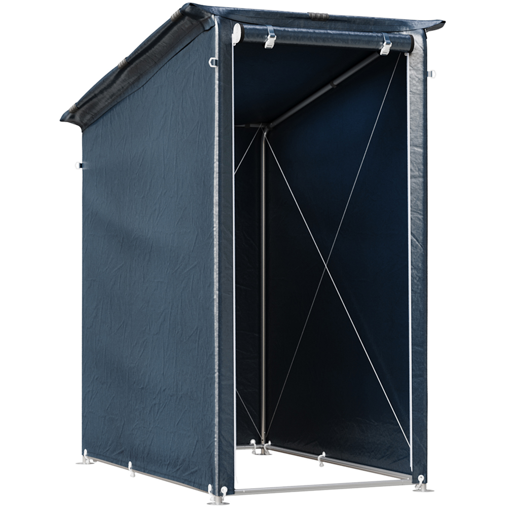 Living and Home 3 x 5ft Dark Grey Pent Garden Storage Shelter with Roll-Up Zipper Door Image 3