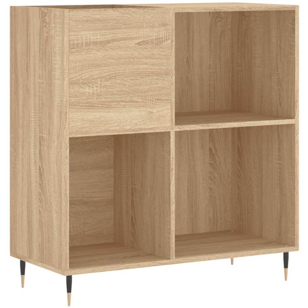 vidaXL 3 Shelf Sonoma Oak Square Record Cabinet Image 2
