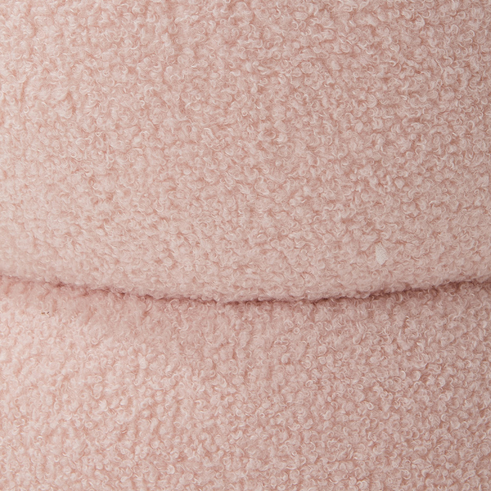 Living and Home Pink Teddy Fleece Double Layer Round Footstool Image 4