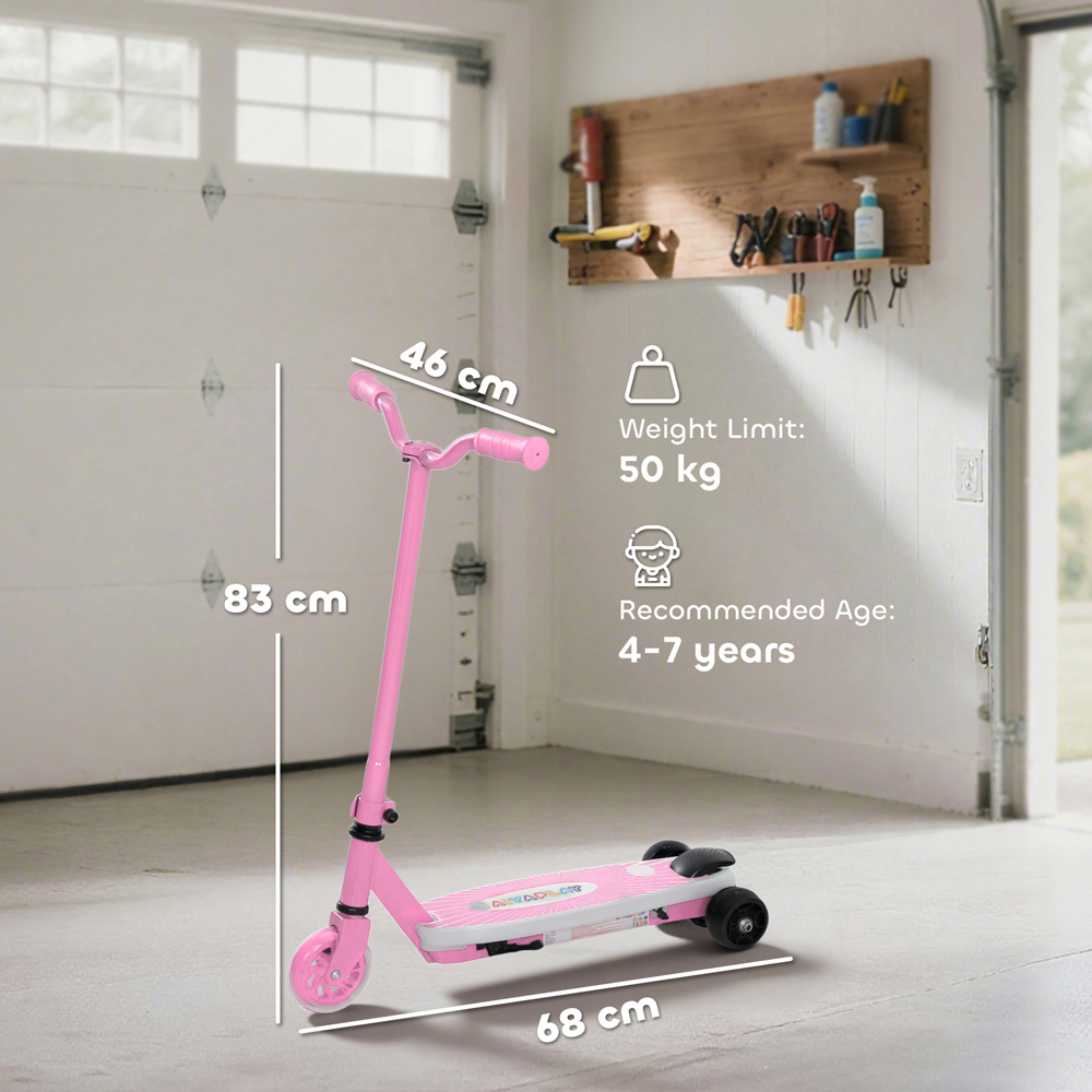 Tommy Toys AIYAPLAY Pink Electronic Ride-On Scooter with Auxiliary Rear Wheels Image 9