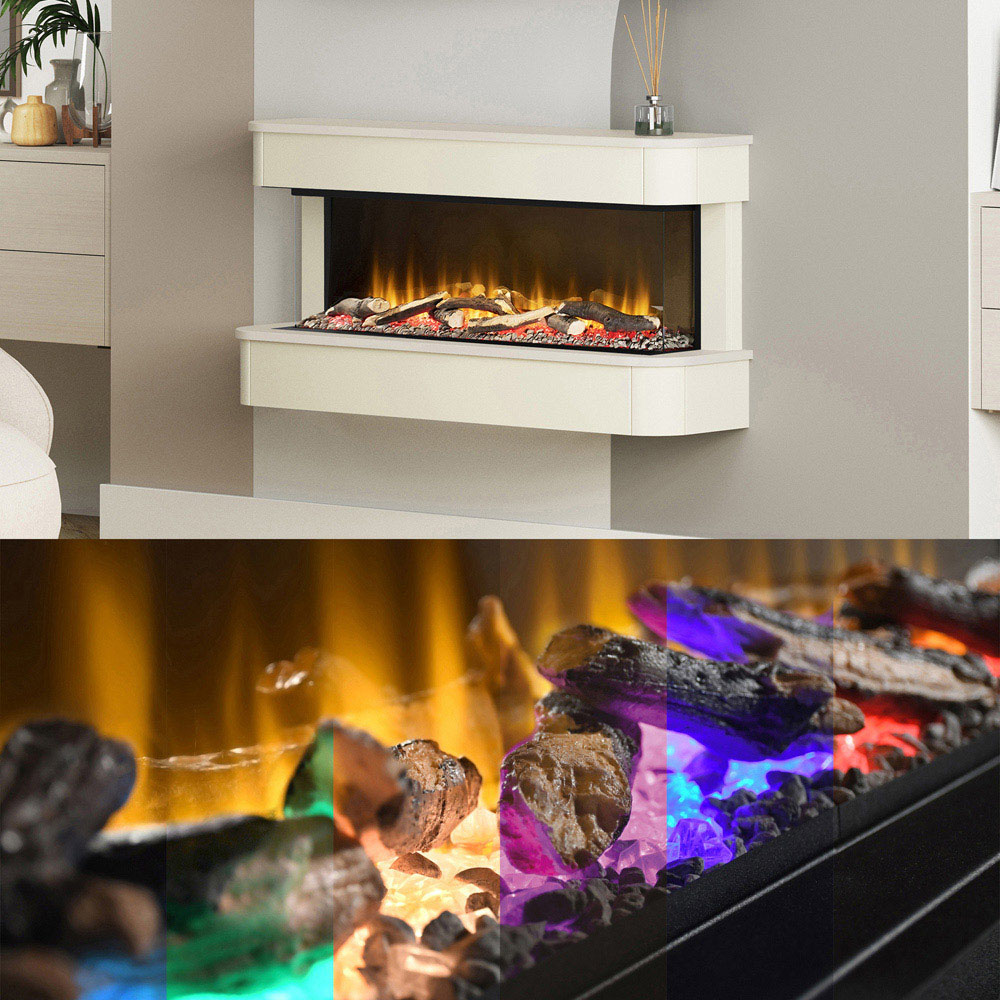 Be Modern Juliette Timber Wall Hung Electric Fireplace Suite 48 inch Image 4