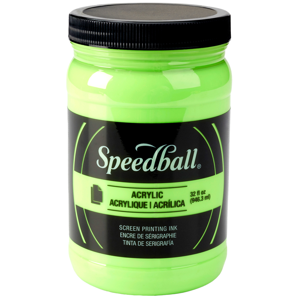 Speedball Lime Green Fluorescent Acrylic Screen Printing Ink 946.3ml Image