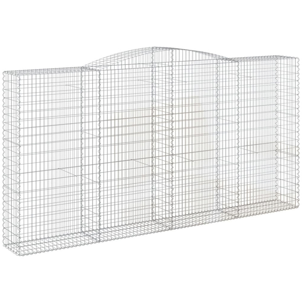 vidaXL Silver Galvanised Iron Arched Gabion Basket 400 x 50 x 200/220cm 5 Pack Image 1