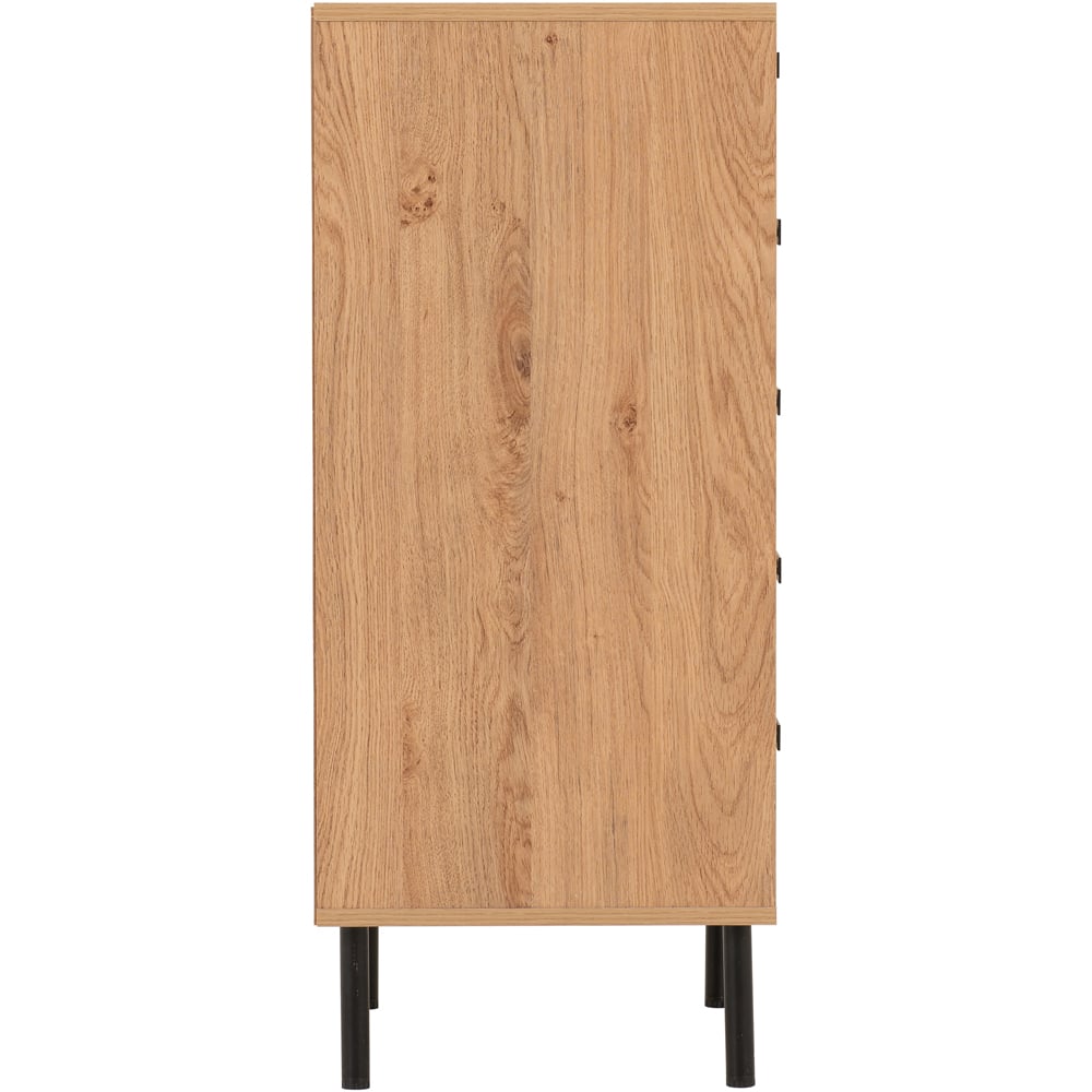 Seconique Leon 5 Drawer Medium Oak Effect Narrow Chest of Drawers Image 5