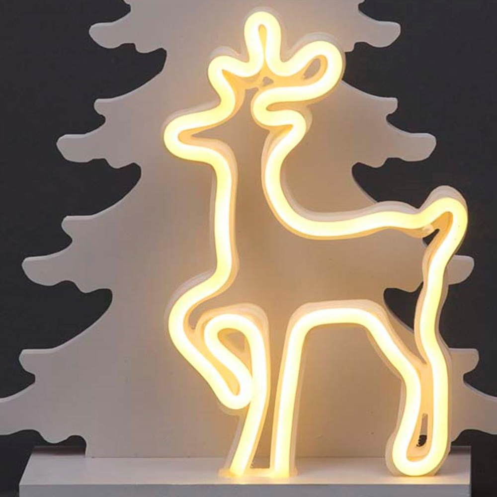 Shatchi Pre Lit White Wooden Nativity Scene 40cm Image 2