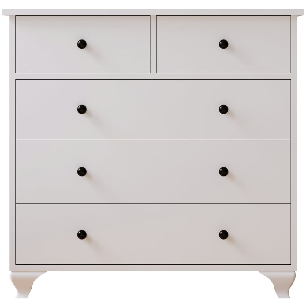 Evu ECU 5 Drawer White Chest of Drawers Image 2