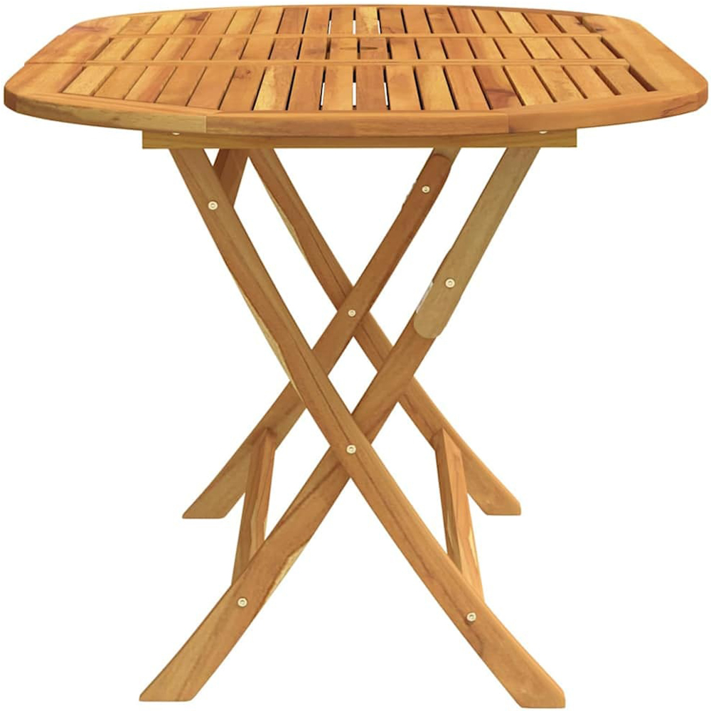 Walplus 6 Seater Brown Solid Eucalyptus Wood Foldable Garden Table Image 3