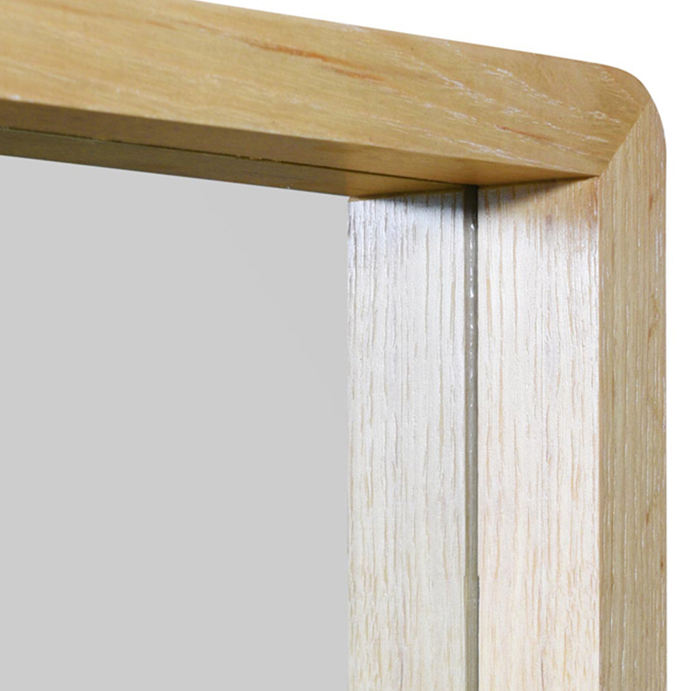 The Naturalis Solid Oak Rounded Corner Leaner Wall Mirror 170 x 85cm Image 6