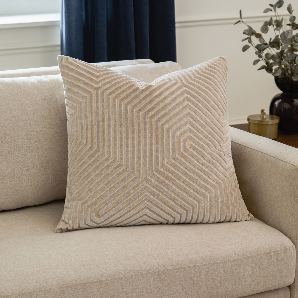 Paoletti Christmas Evoke Oyster Cut Velvet Cushion 55 x 55cm Image 6