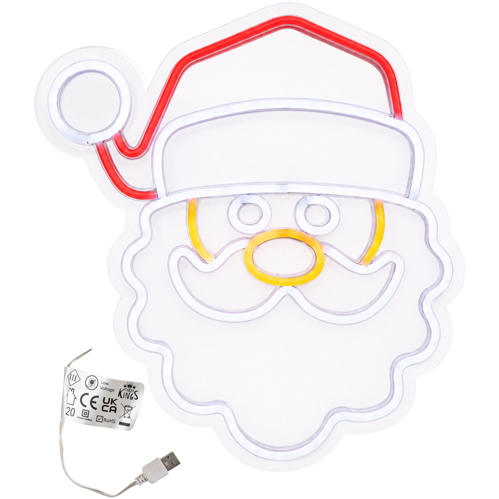 Samuel Alexander Multicolour LED Light-Up Neon Santa Christmas Decoration 35cm Image 2