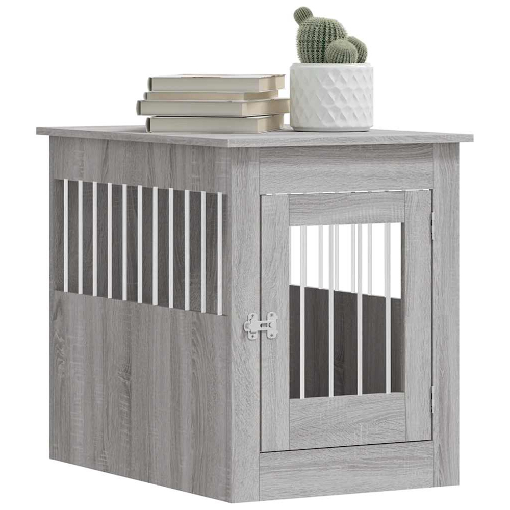vidaXL Grey Sonoma Engineered Wood Dog Crate Furniture 68 x 55 x 80cm Image 4