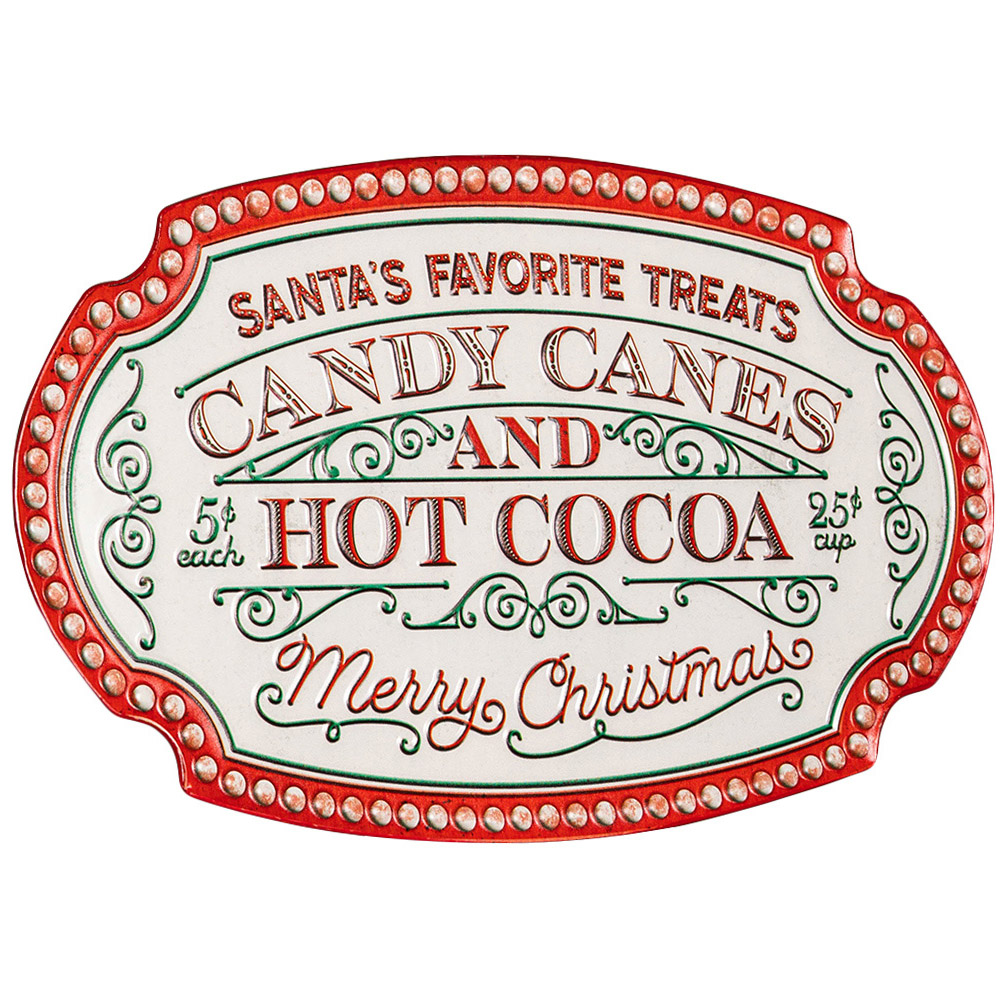 Samuel Alexander Red and White Christmas Candy Canes Metal Sign Decoration 62cm Image 1
