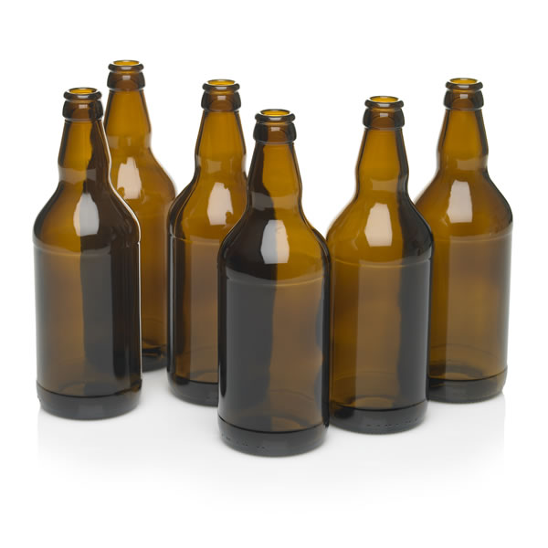 Wilko 500ml Amber Beer Bottle 6 pack Image 2