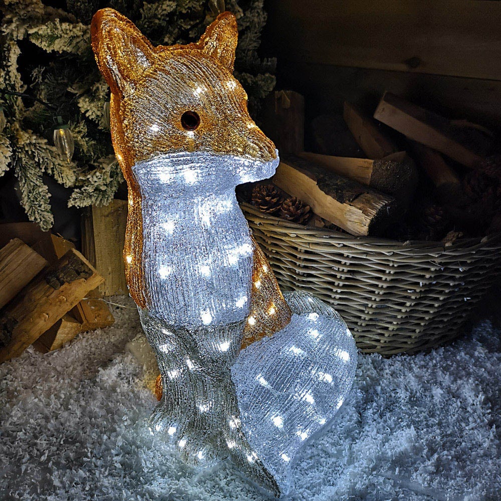 Samuel Alexander Acrylic Fox Snowman Ice White LED Outdoor Christmas Decoration Image 3