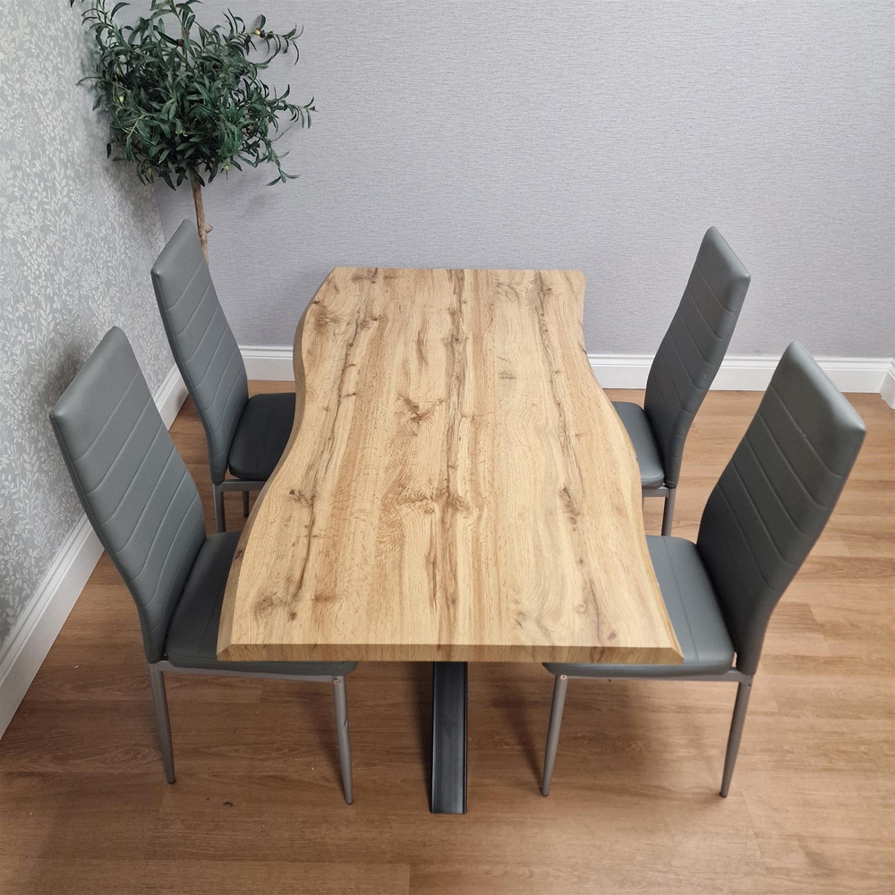 Kosy Koala 4 Seater Wooden Dining Set Grey Image 8