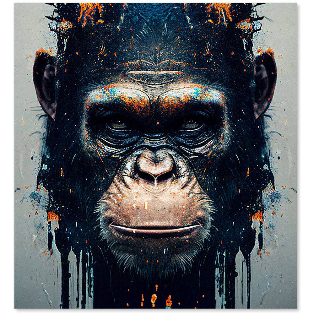 Warren Reed Designer Splashart Gorilla Face Glass Kitchen Splashback 65 x 60cm Image 2
