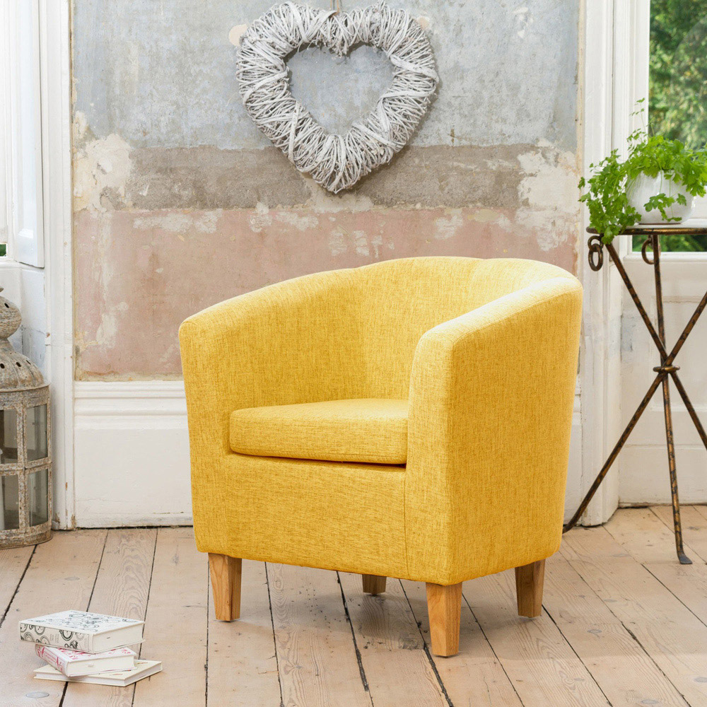 Artemis Home Alderwood Yellow Hessian Tub Chair Image 3