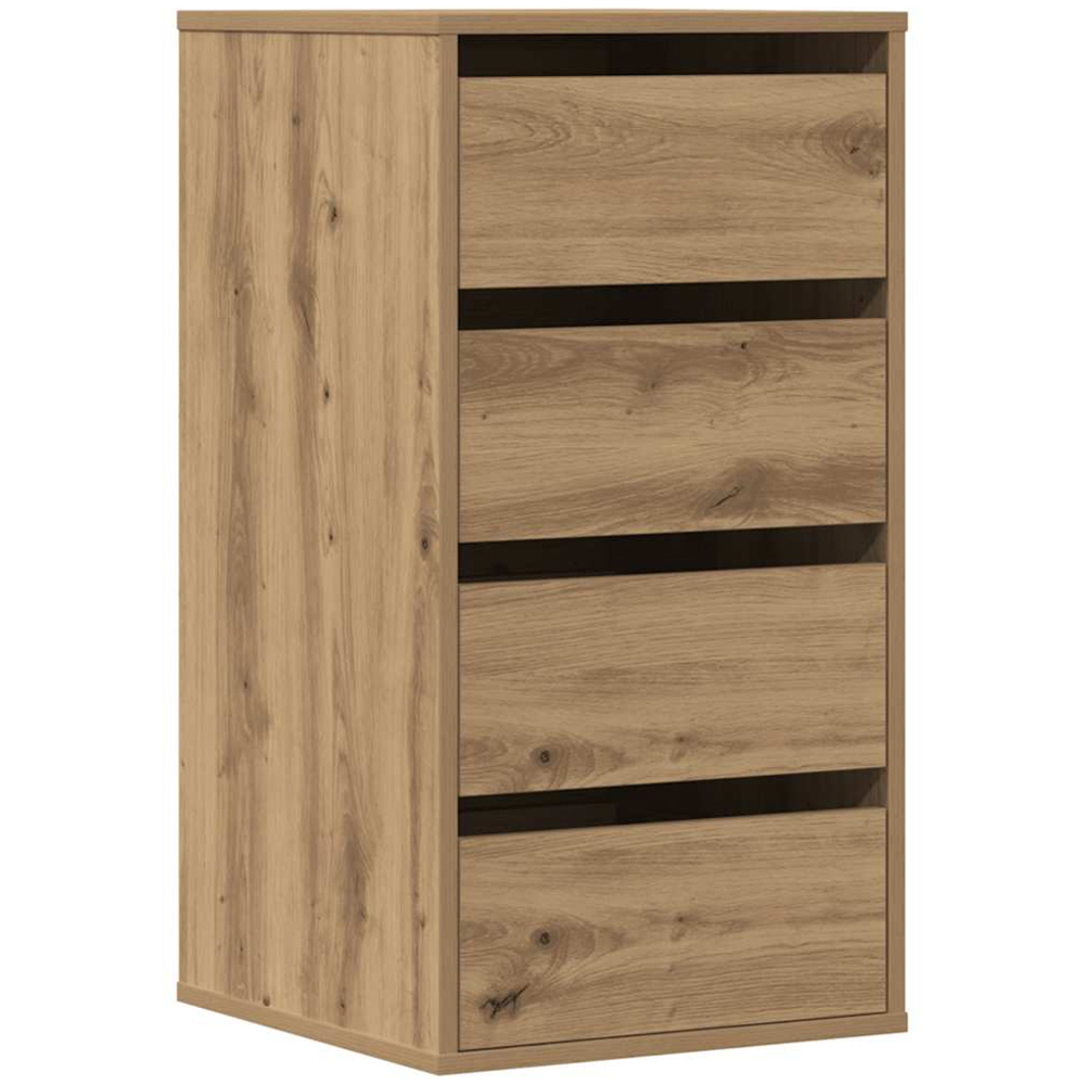 vidaXL 4 Drawer Artisan Oak Engineered Wood Corner Chest of Drawers Image 2